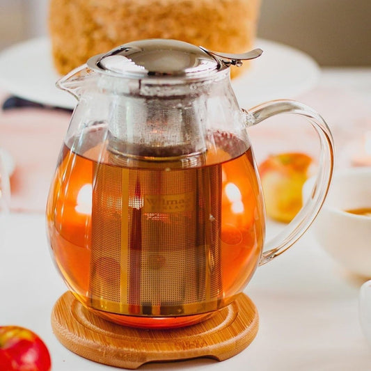 Wilmax Thermo Glass Teapot – 20 Fl Oz with Flip Lid Infuser