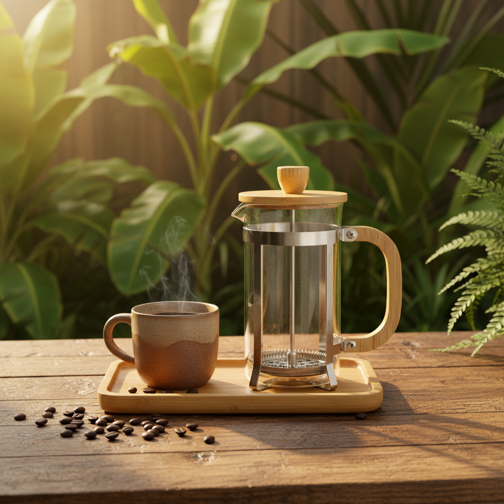 Eco-Friendly French Coffee Press – Bamboo & Borosilicate Glass